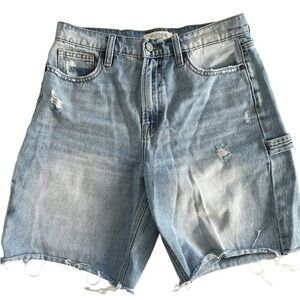 Hidden Blue Distressed jorts Jean Shorts baggie